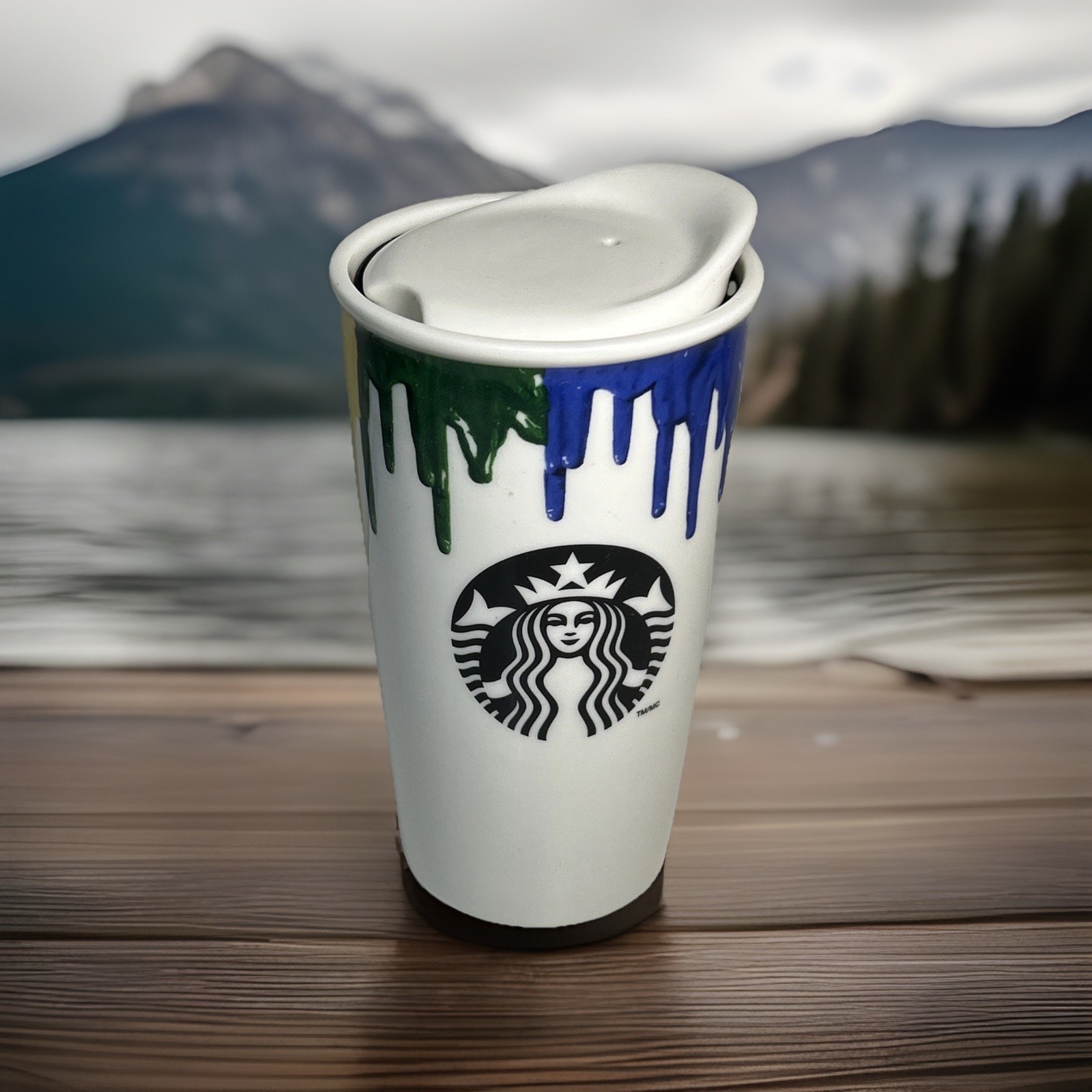 Starbucks 2014 -Multi Color DRIP Tumbler -Band Of Outsiders 12 Oz. With Lid (d7