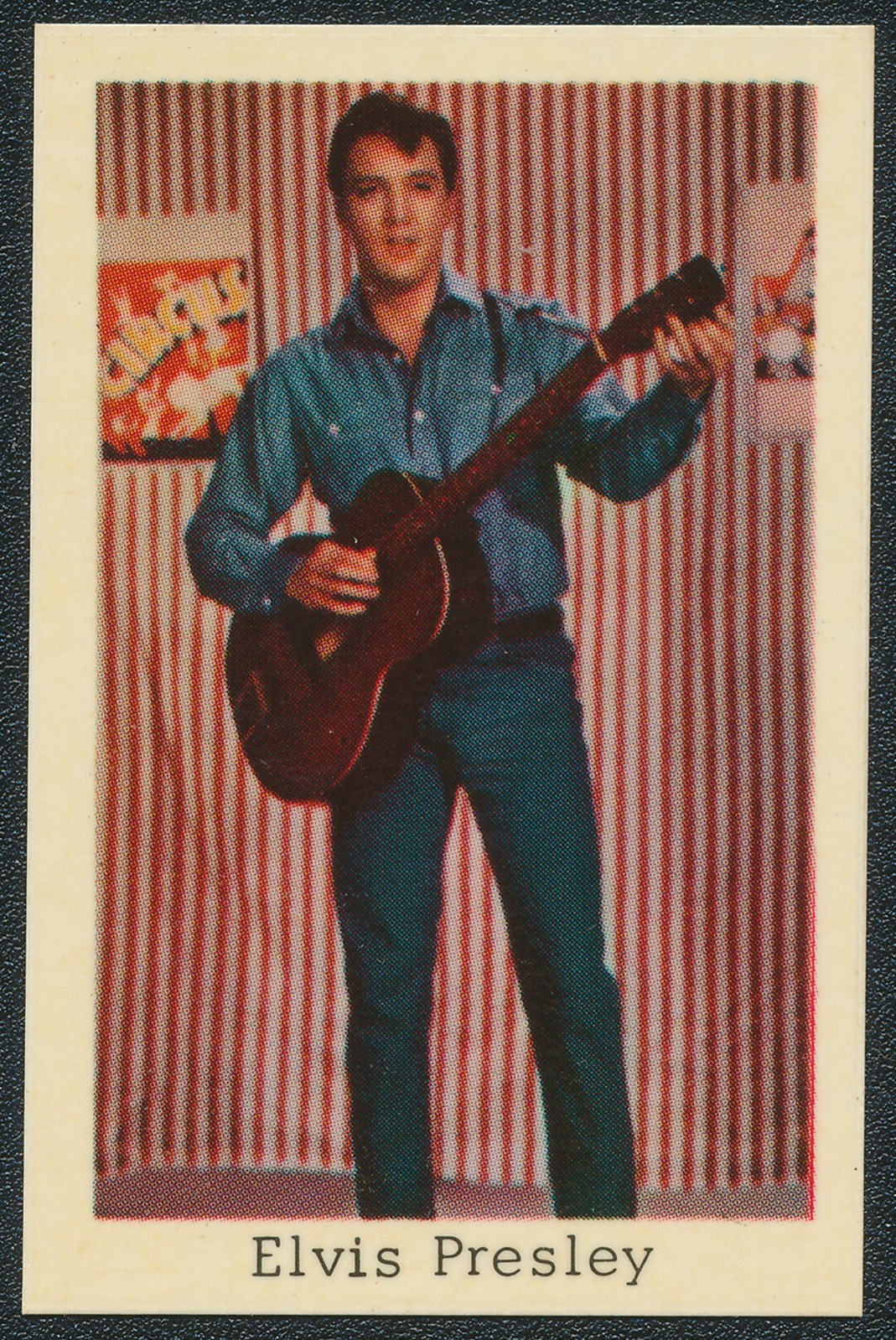 1966 ELVIS PRESLEY UNNUMBERED SERIES DUTCH GUM TRADING CARD EX/MT