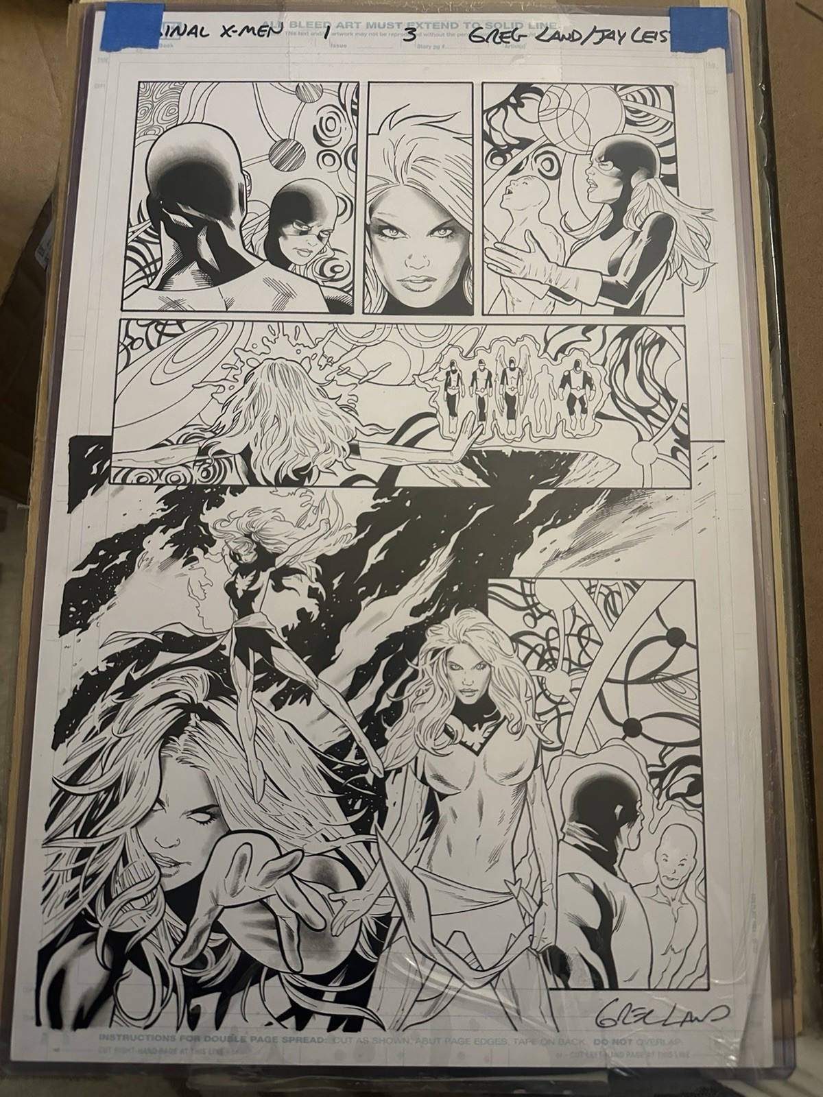 Greg Land Original X-Men Issue 1 Pg 3 Original Comic Art Phoenix Endsong Homage