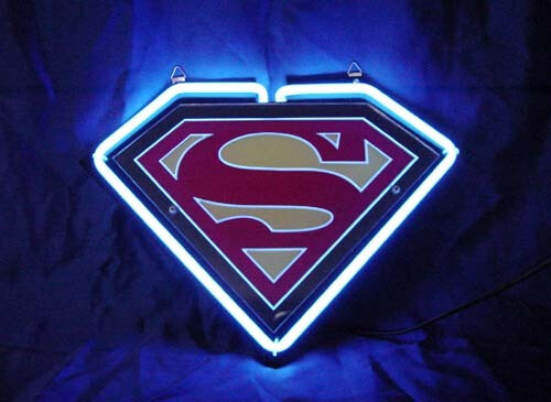 14″ Superman Comic Hero 3D Carved Neon Sign Beer Man Cave Light Lamp Bar Decor