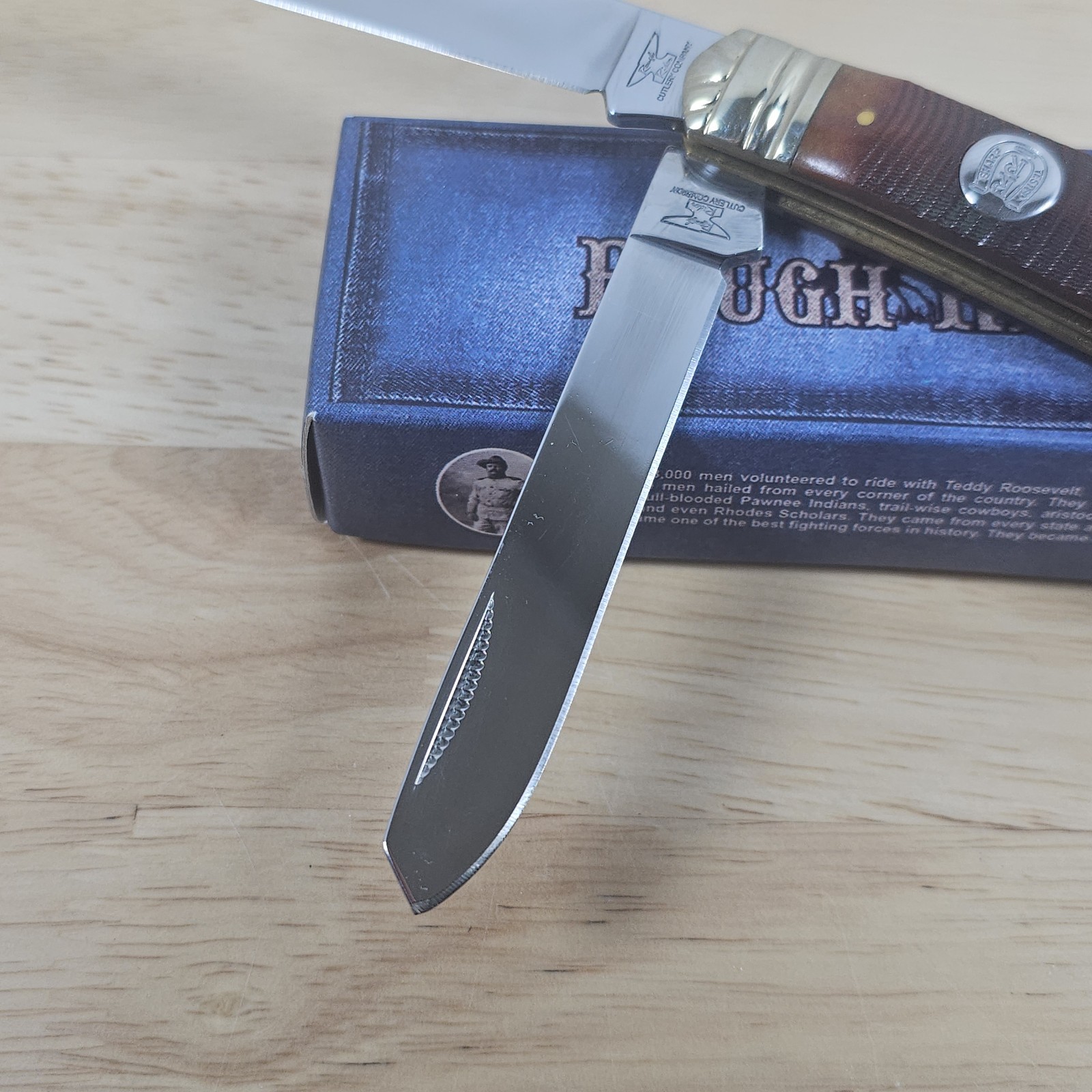 Rough Rider RR474 Trapper Sawcut Bone 2 Blade Folding Pocket Knife