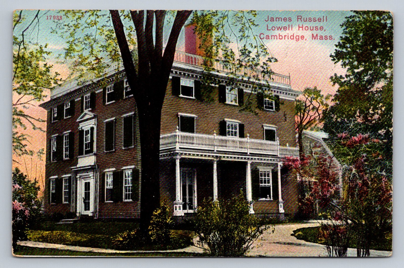 Postcard Massachusetts Cambridge James Russel Lowell House Unposted D401
