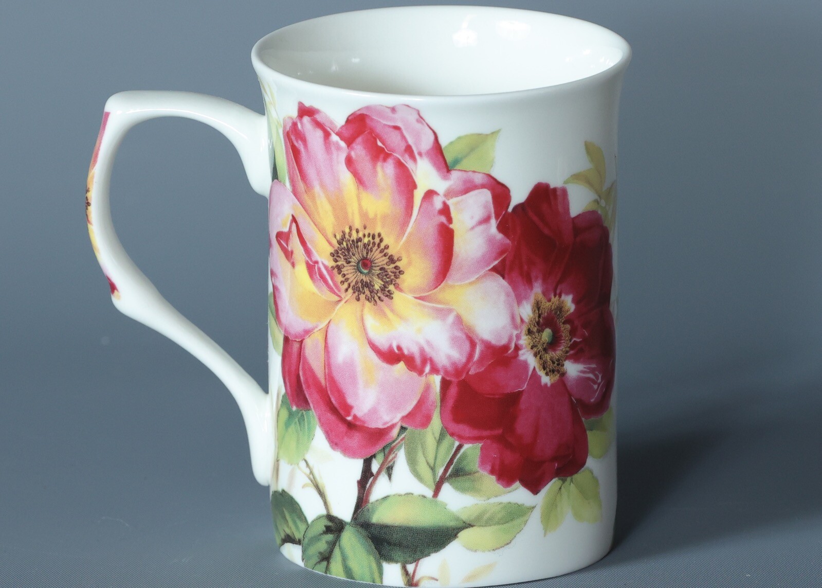 STECHCOL FULL BLOOM RED ROSES Bone China CAN Mug 2A