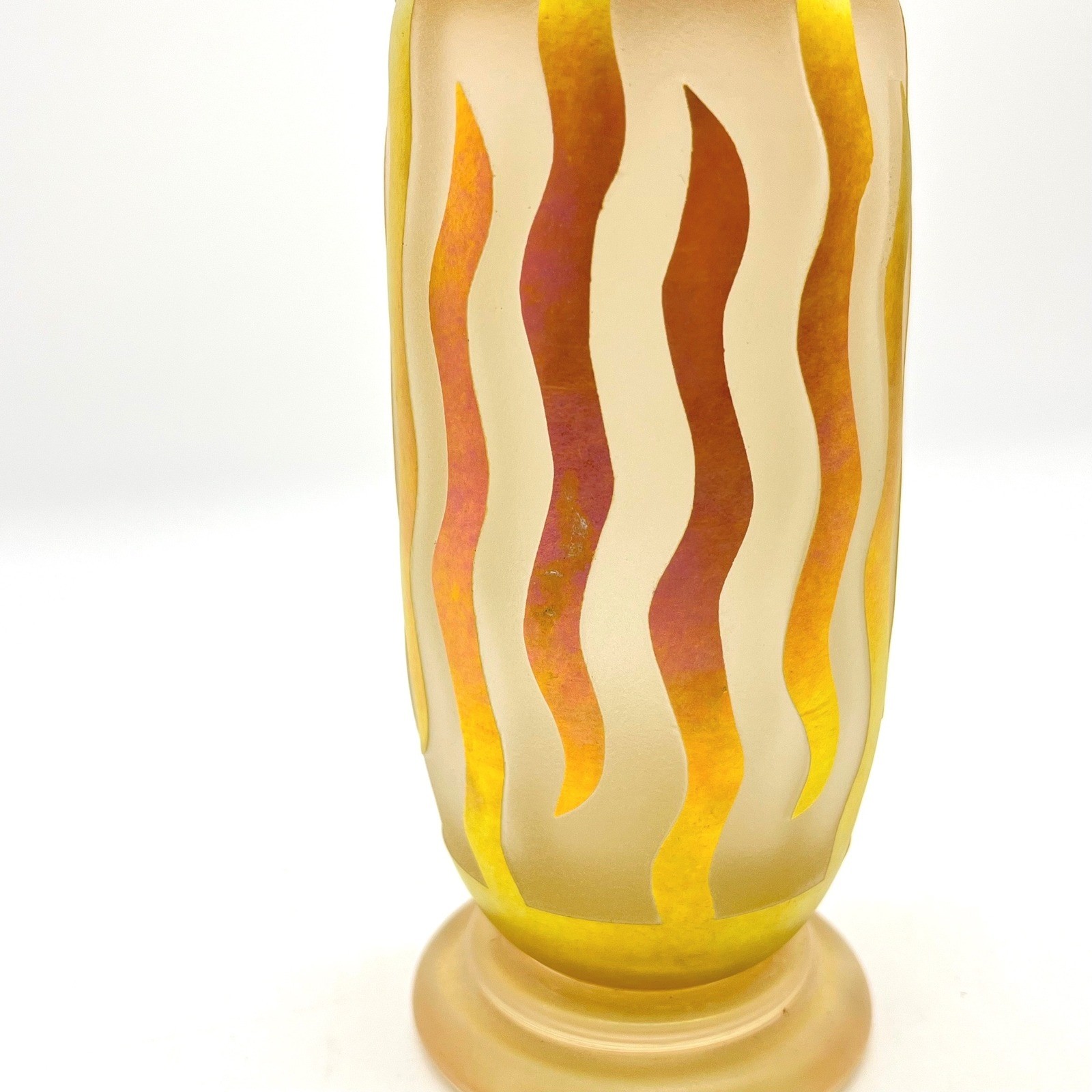 Steven Correia 1995 Iridescent Gold Pulled Feather Art Glass Perfume Bottle 224