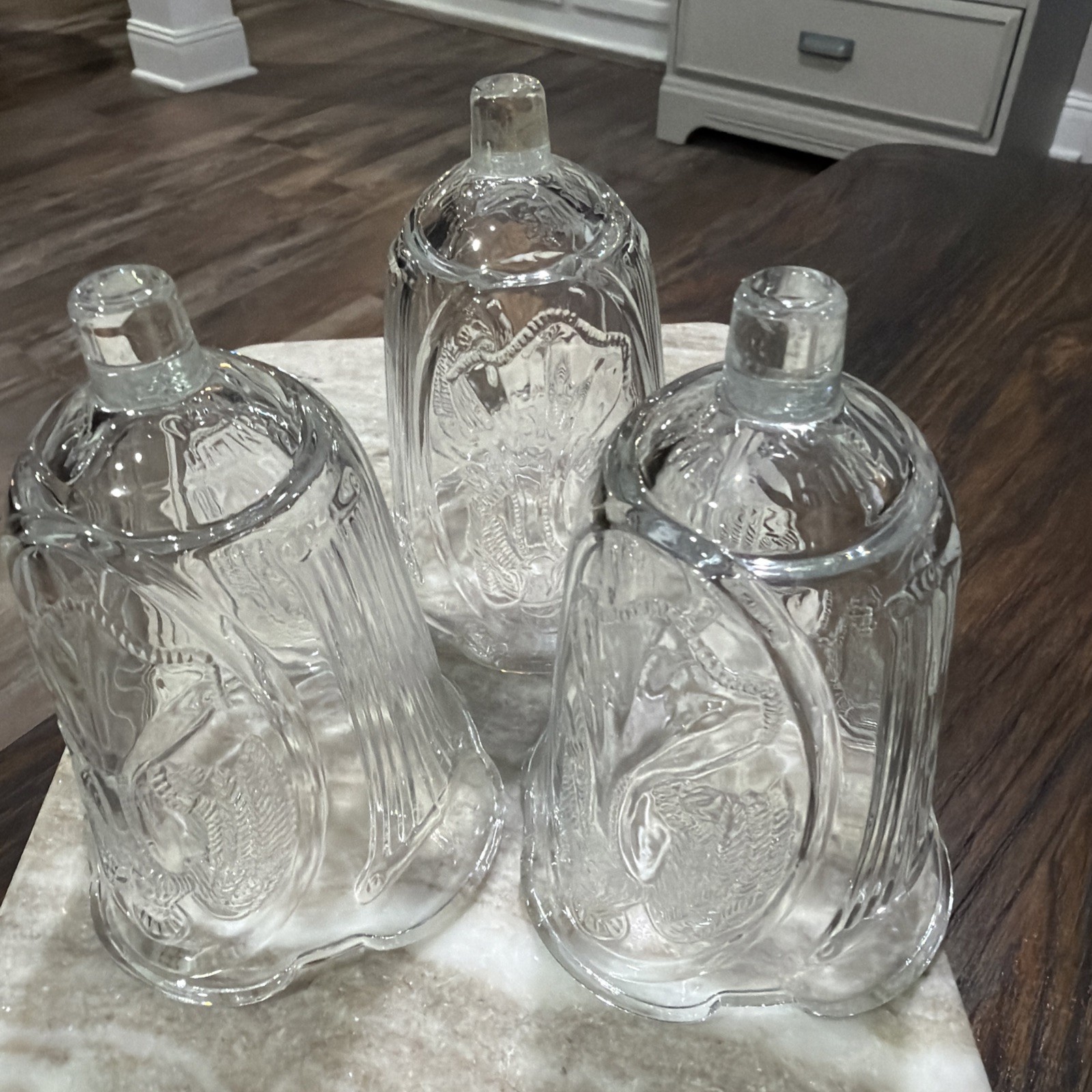 Home Interior Homco Vintage Angel Design Set Of 3 Votive Candle Peg Tulip Cups