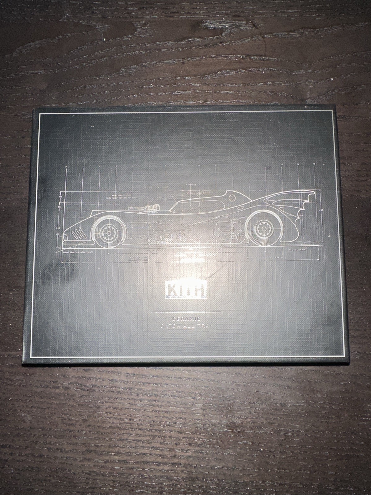 Batman | Kith Batmobile Schematics Catchall Tray in Black FW24 Key Holder Dish