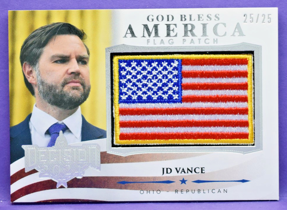 JD Vance Decision 2024-25 Update GOD BLESS AMERICA FLAG PATCH #U4 #’d 25/25 *