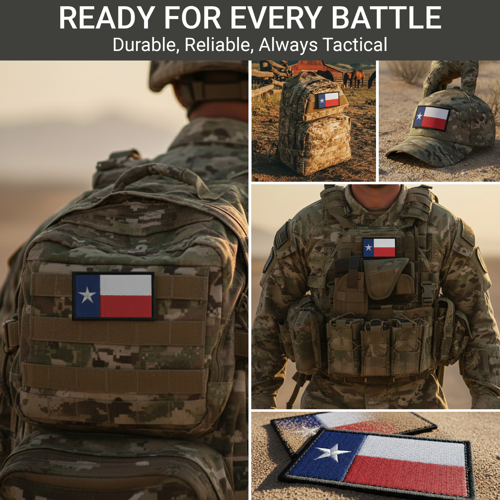 2Pcs Texas Flag Patch, Embroidered Texas State Flag Tactical Patches