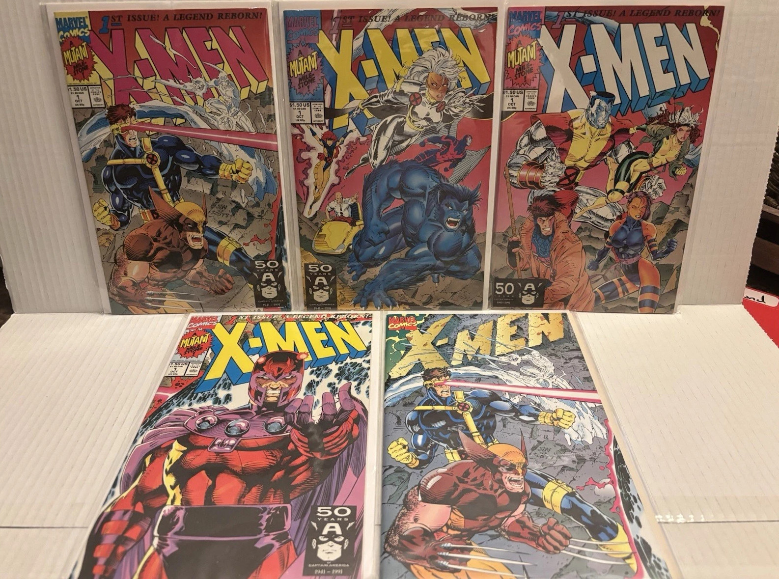 x-men 1 1991 All 5 covers set