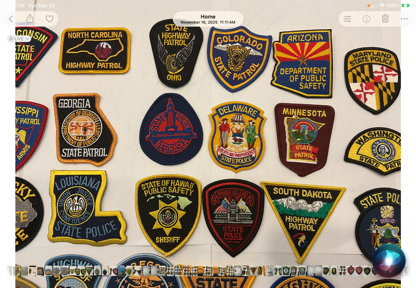 Collectors patch set 50 pieces all different state patches.All around 3”hat size