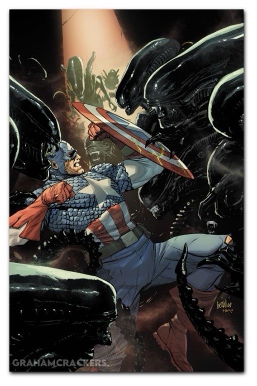 ALIEN VS CAPTAIN AMERICA 1 VIRGIN VARIANT LEINIL FRANCIS YU MARVEL COMICS 2025