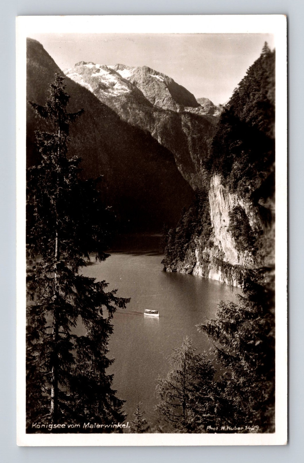 Konigsee Vom Malerwinkel Germany Lake Hans Huber Postcard