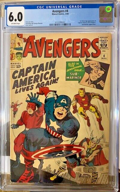 AVENGERS #4 CGC Fine (6.0) 1st Silver CAPTAIN AMERICA! Not Cleaned or Pressed!