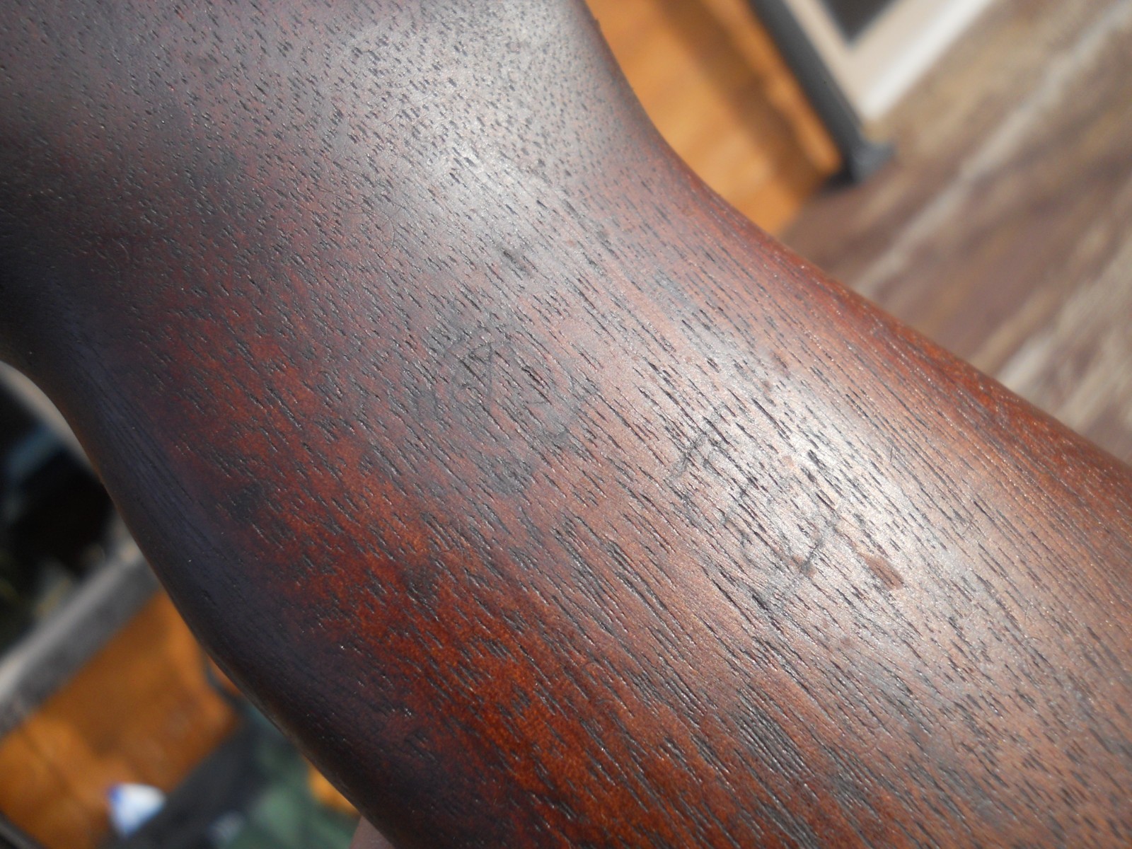 WWII M1 Carbine SAGINAW Type III Oval Cut low Wood Stock SG stamp Original M-1