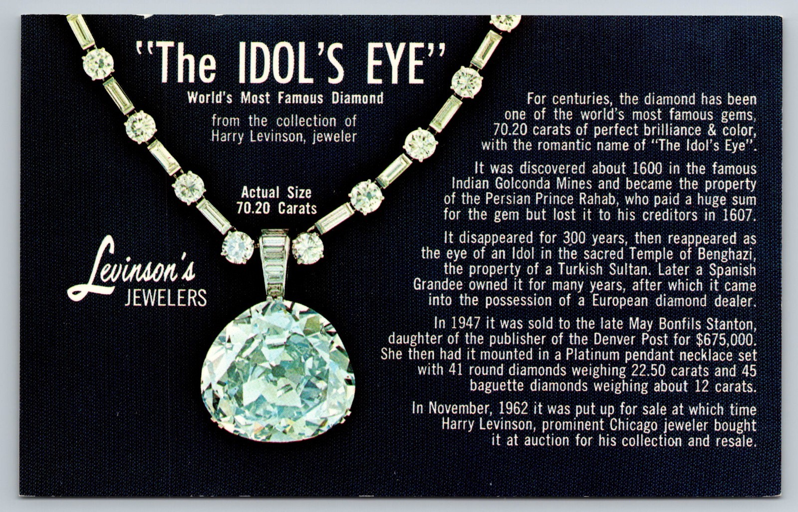 Levinson’s Jewelers Chicago IL N Clack Street Advertisement Vintage Postcard
