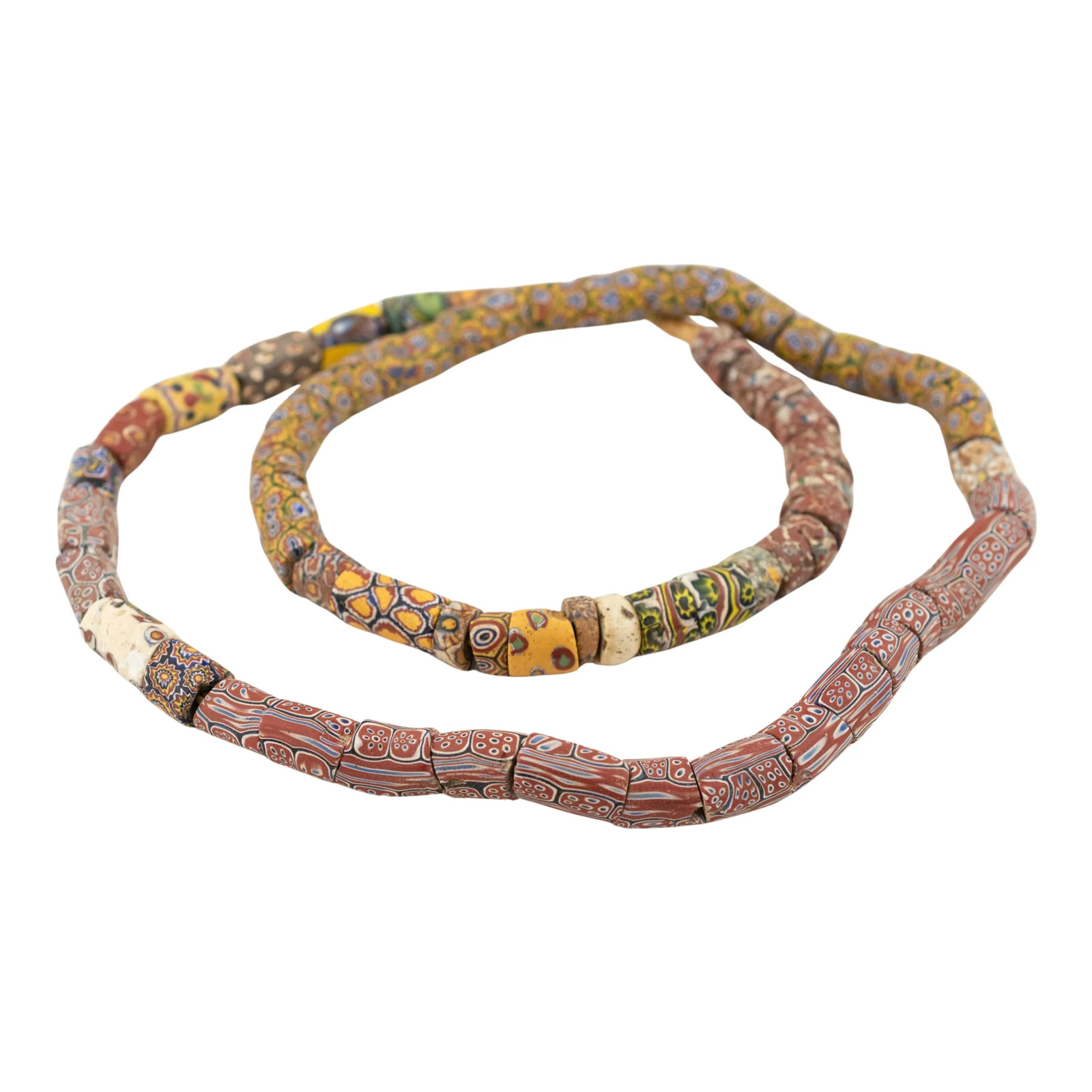 Antique Venetian Millefiori African Trade Beads #20668 10mm Ghana Multicolor