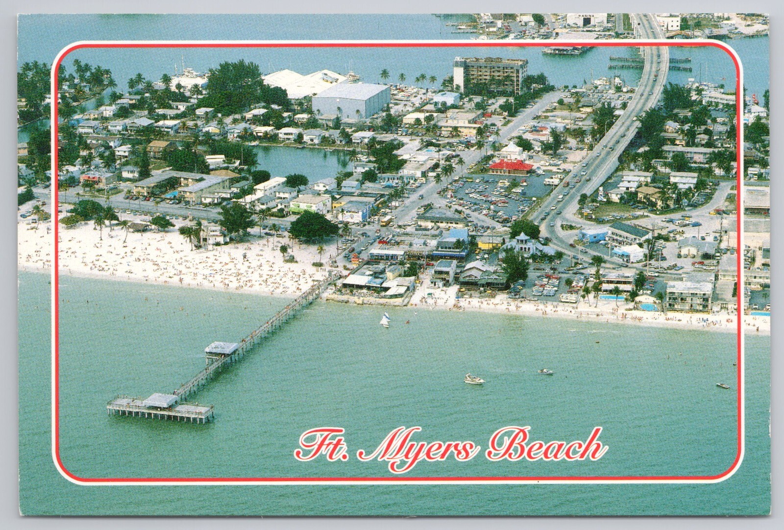 Postcard Municipal Fishing Pier Ft, Myers Beach, Florida