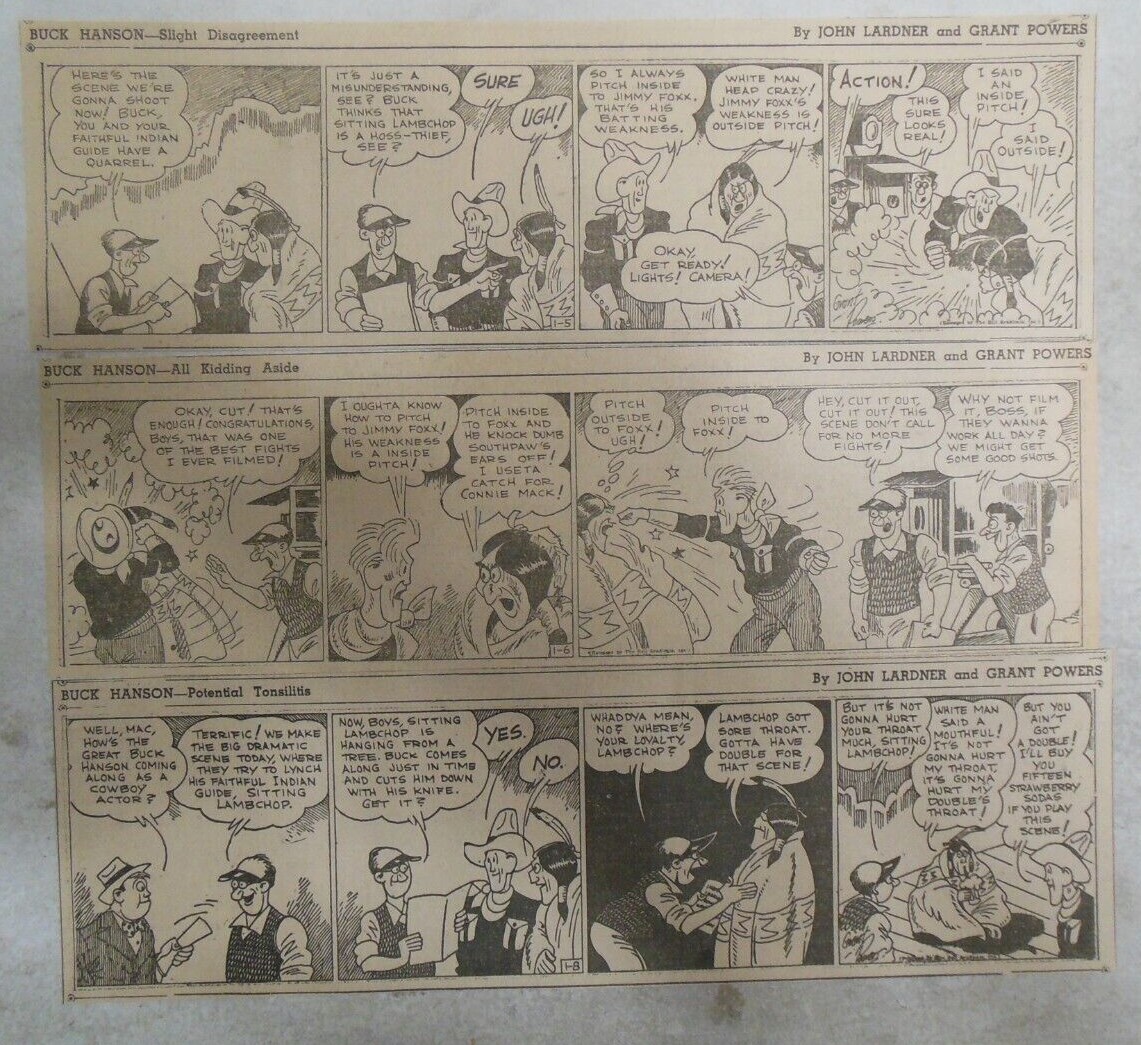 (76) “Buck Hanson” Dailies by Grant Powers from 1-3,1940 Size: 3 x 10 inches