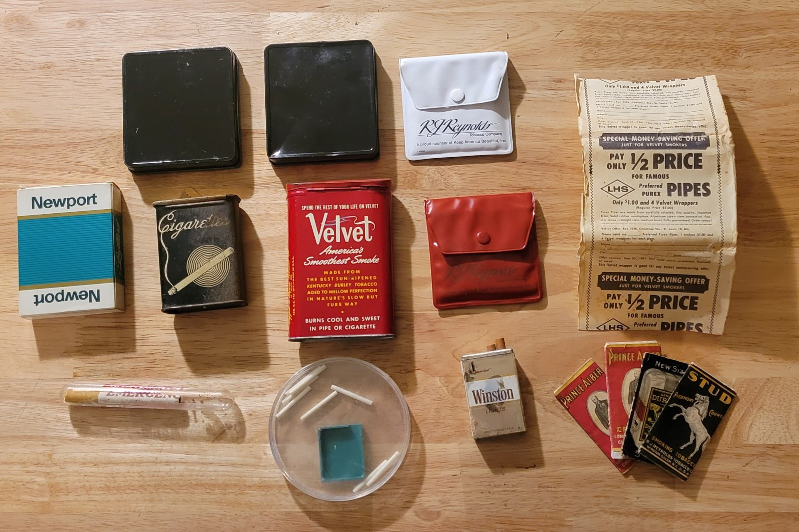 Vintage Cigarette Memorabilia, Tins, Pocket Ashtrays, Game, Playing Cards & More