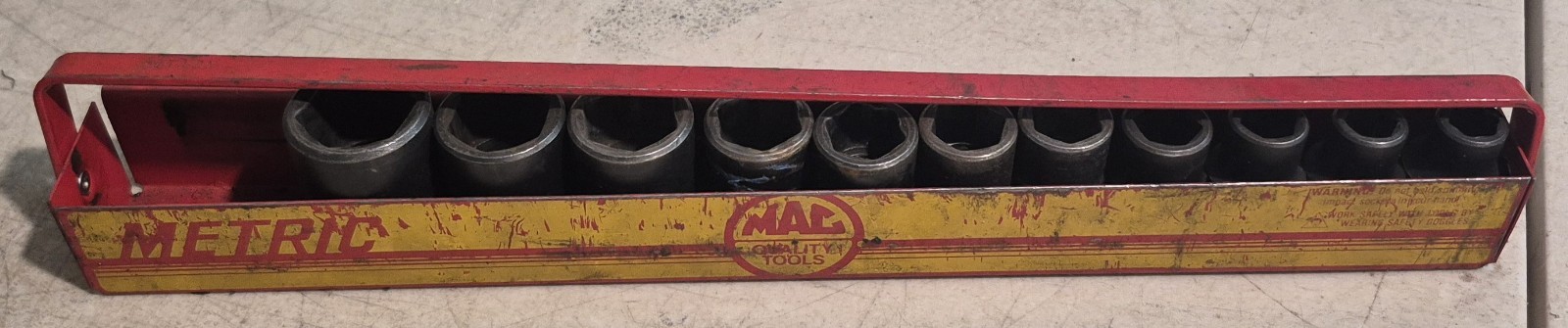Mac Tools Lot of 11 VP6 Metric Shallow Impact Sockets 10-24 MM 1/2″ Drive w/case