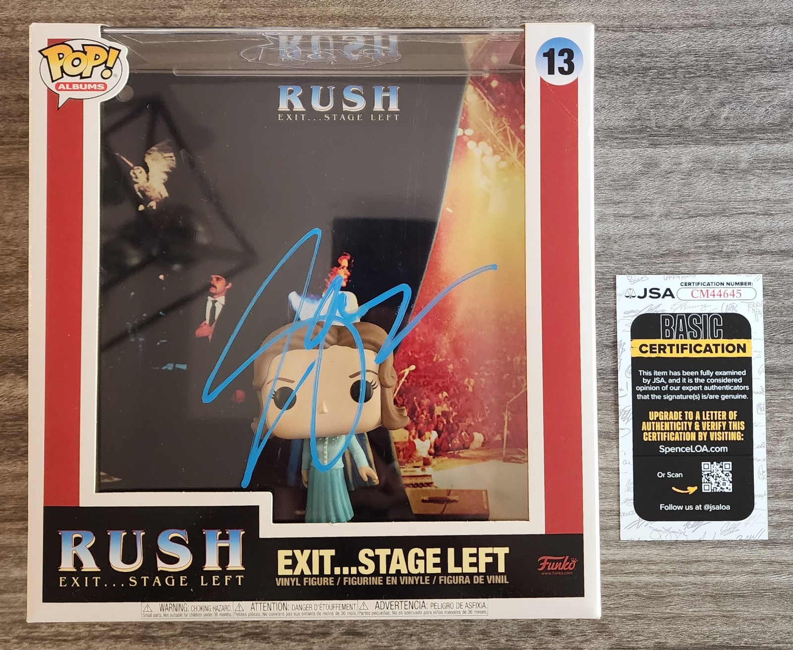 Geddy Lee Signed RUSH Exit Stage Left Funko POP! Albums Figure LEGEND JSA