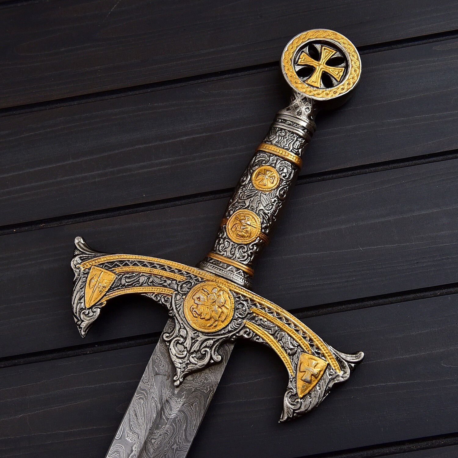 THE TEMPLAR 01 — Custom Handmade | Damascus Steel | Knights Templar Sword | USA