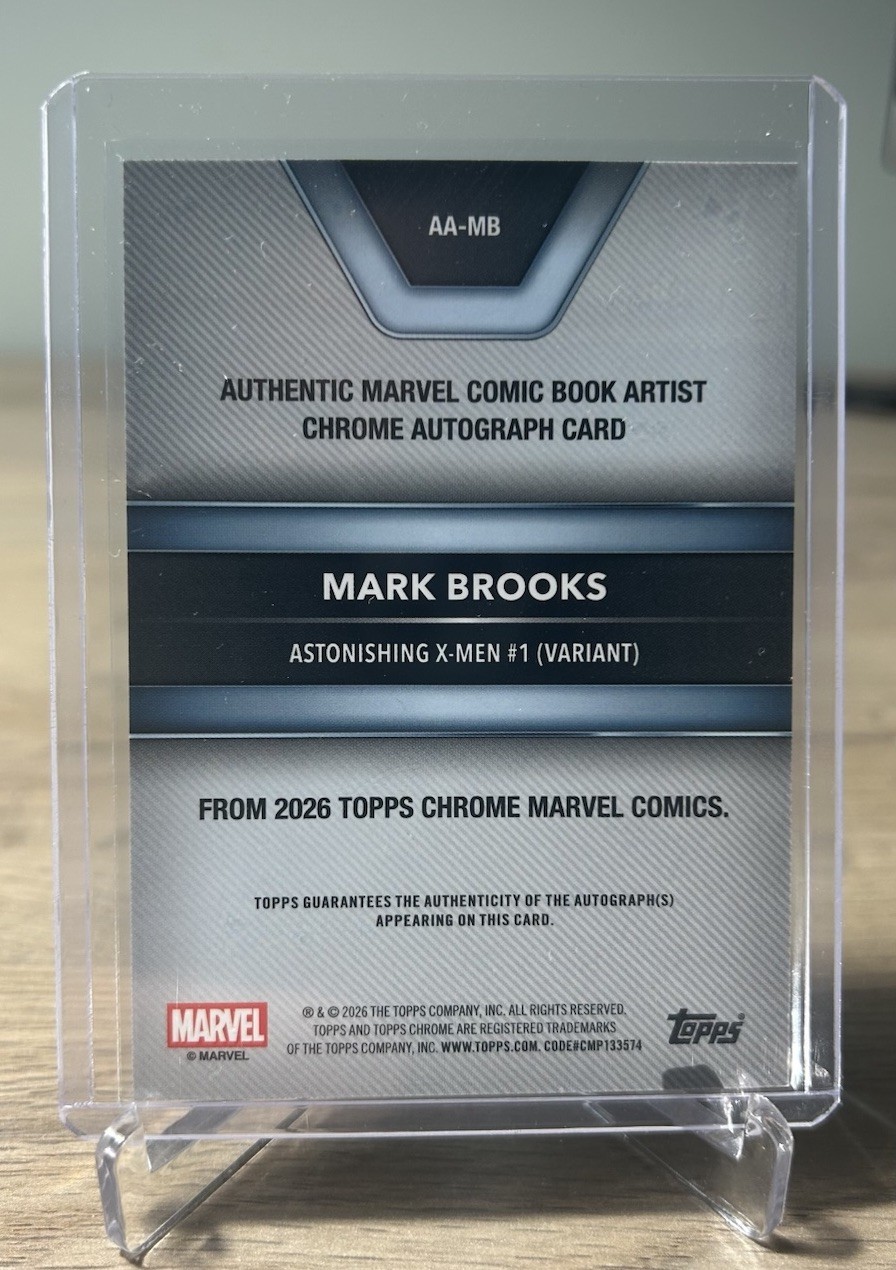 2026 Topps Chrome Marvel Mark Brooks #AA-MB Comic Artist Auto Psylocke Green /99