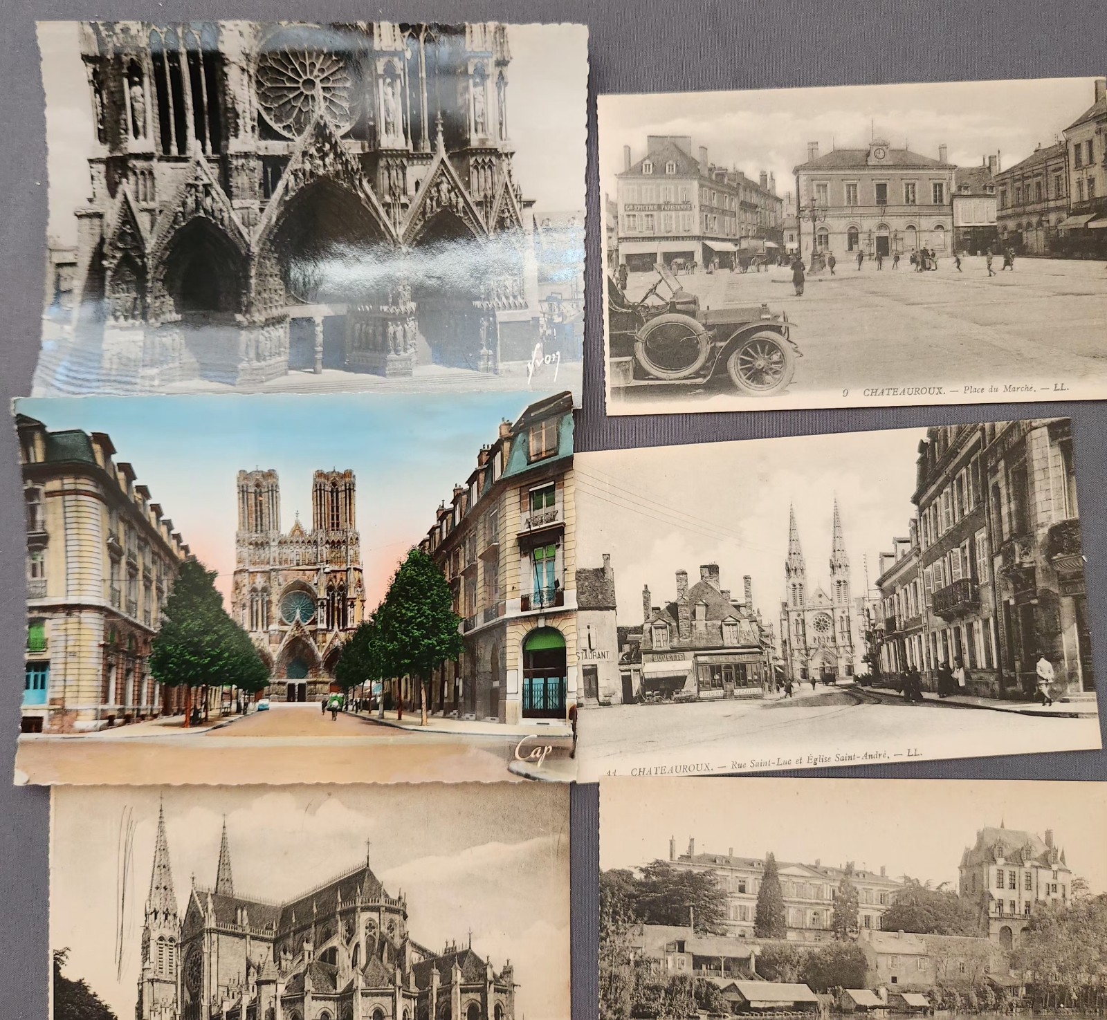 Lot of 43 FRANCE Chateauroux RPPC Reims Cathedral Postcard 1900-2000’s City VTG