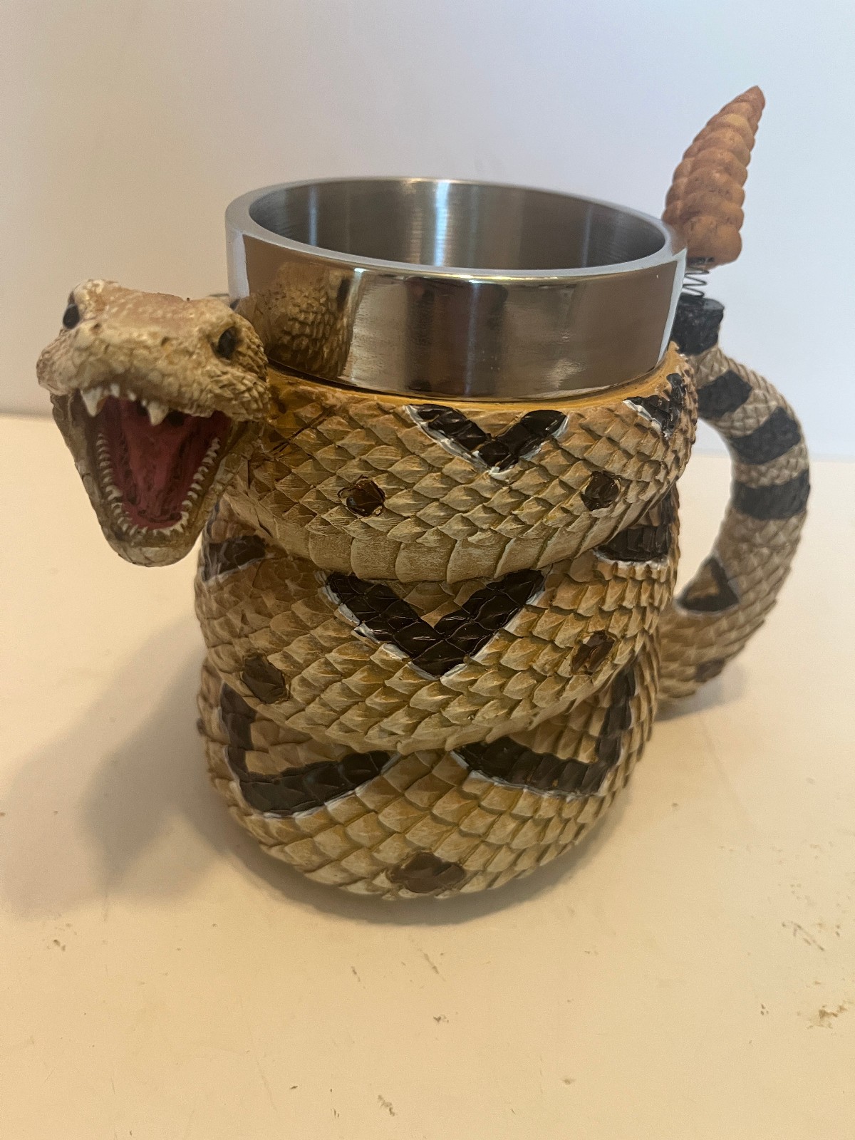 Ferocious Rattlesnake Serpent Snake With Venomous Fangs Drinkware Coffee Mug Cup
