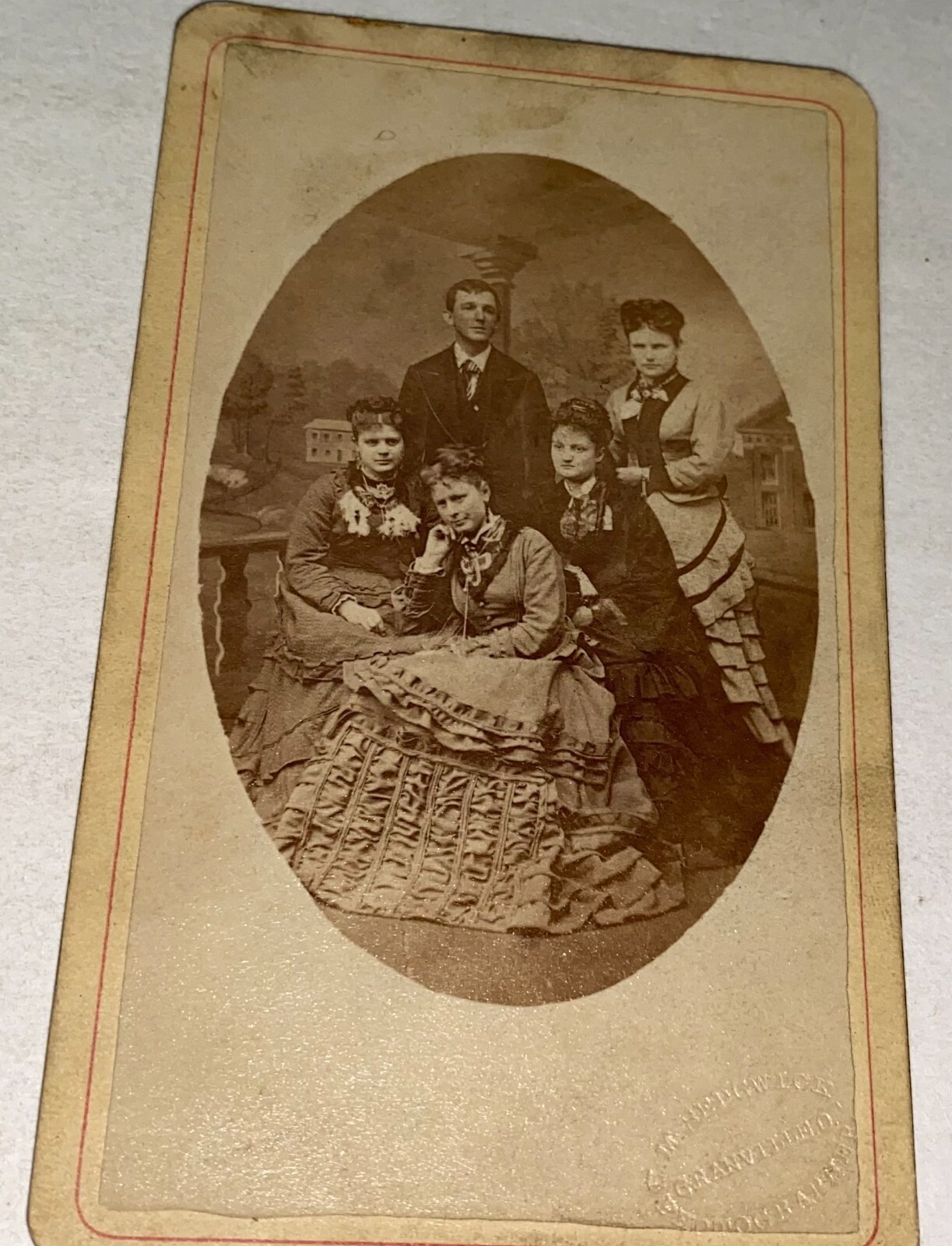 Antique Victorian American Beautiful Fashion Family! Granville, Ohio CDV Photo!