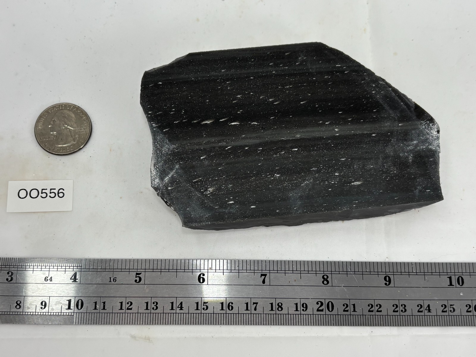 Thick Silver Sheen Obsidian end Slab Lapidary Cabbing Knapping Combo ship avail