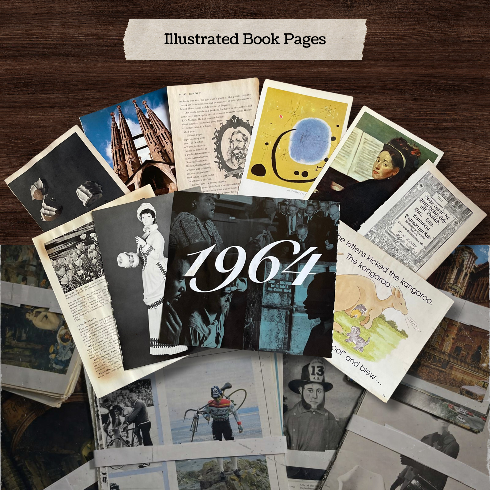 100 Assorted Aged Ephemera Vintage Book Paper Lot For Junk Journal, Scrapbooking