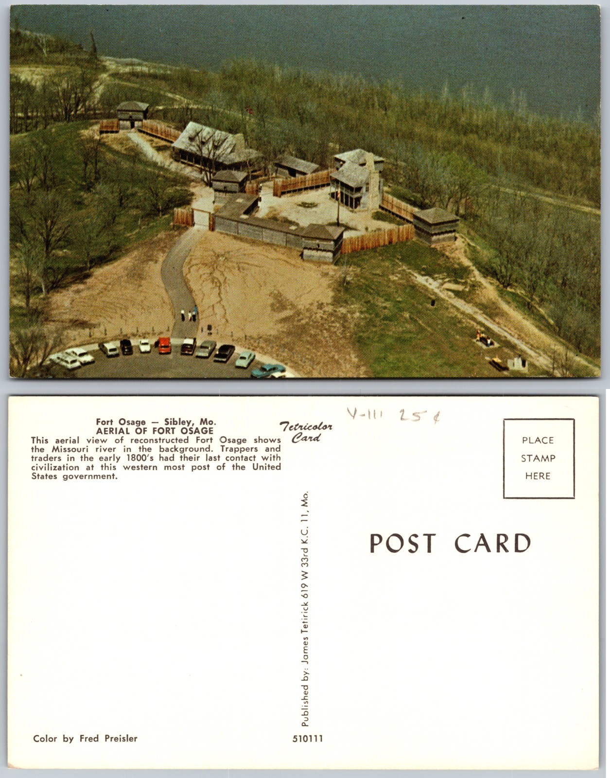 Fort Osage Aerial View Sibley MO Postcard