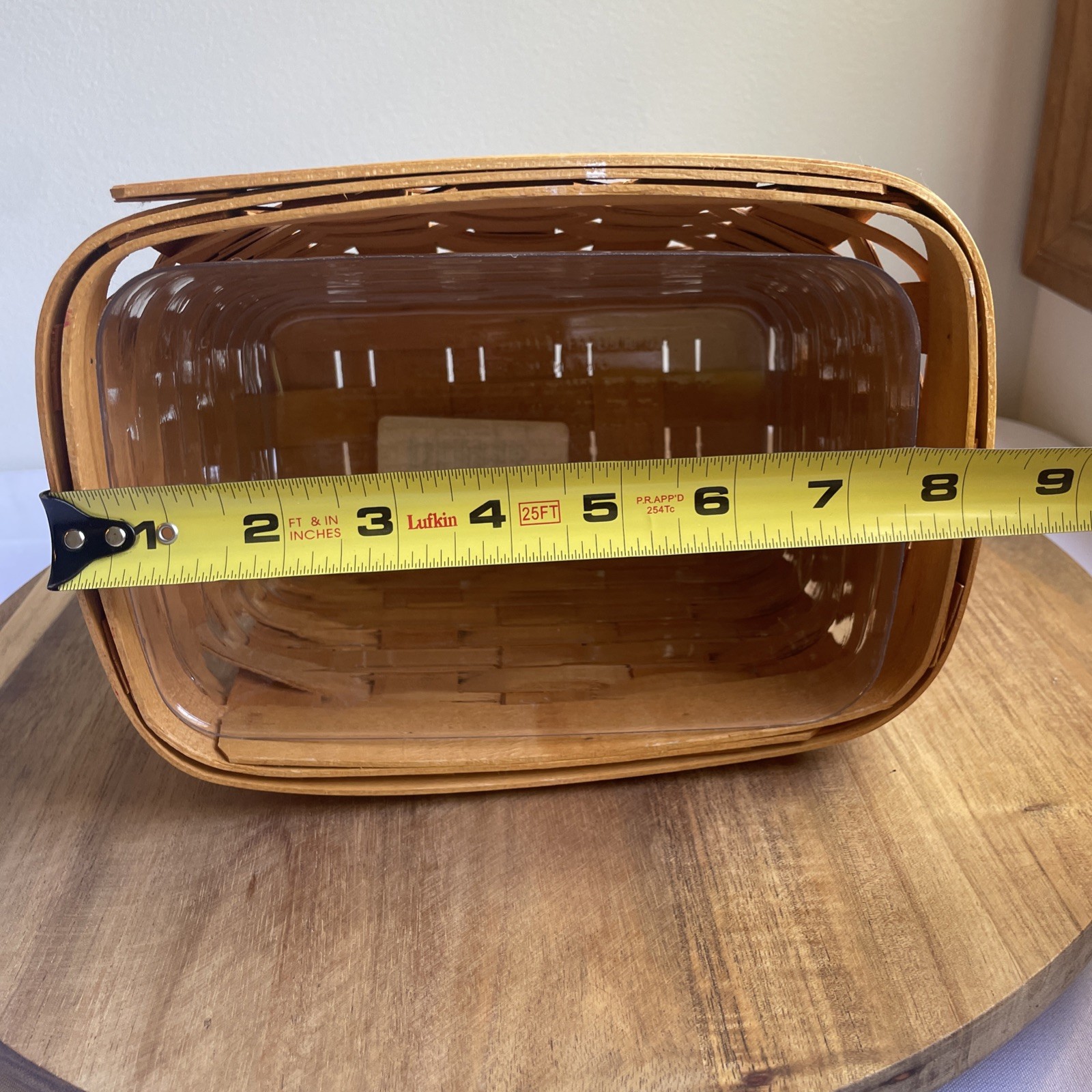 VTG Longaberger Rectangular Basket Planter Plastic Liner 2001 USA Made