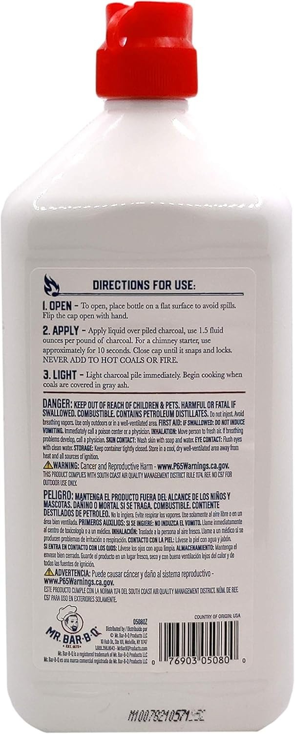 2-Pack 1 Quart Low Odor Lighter Fluid – Fast Lighting for Grilling & Camping