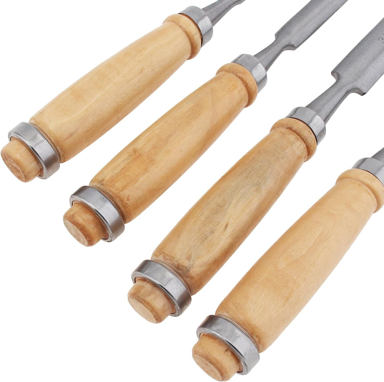 4PCS Semi-Circular Woodworking Chisel Set – Chrome Vanadium Steel Carpenter Wood