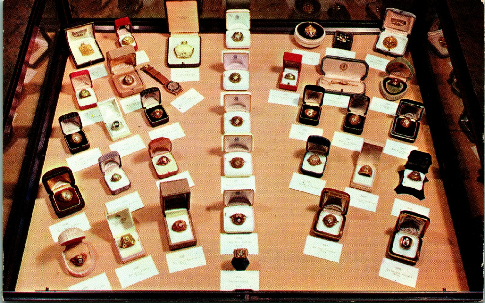 World Series Trophies MLB HOF Cooperstown New York 1960s Chrome Postcard UNP