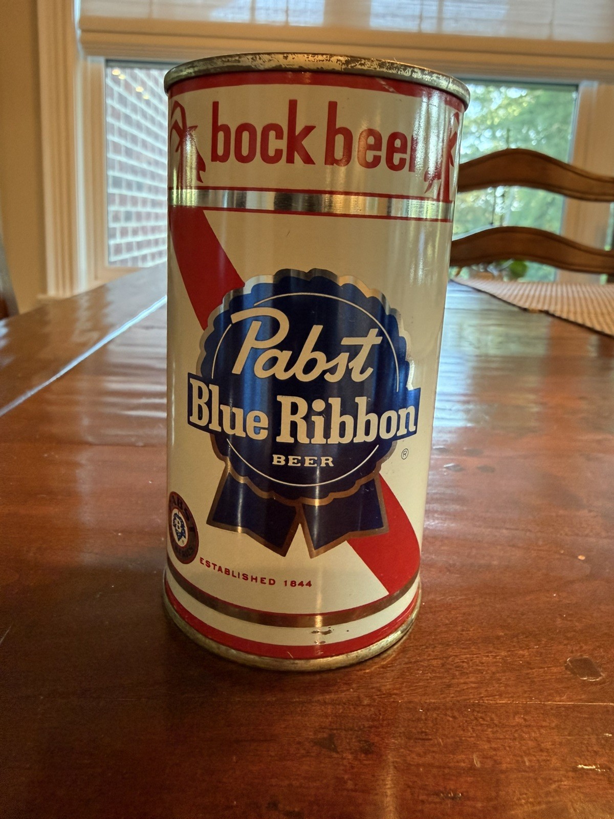 Pabst Blue Ribbon BOCK BEER EMPTY 12oz Beer Can Flat Top Newark, NJ