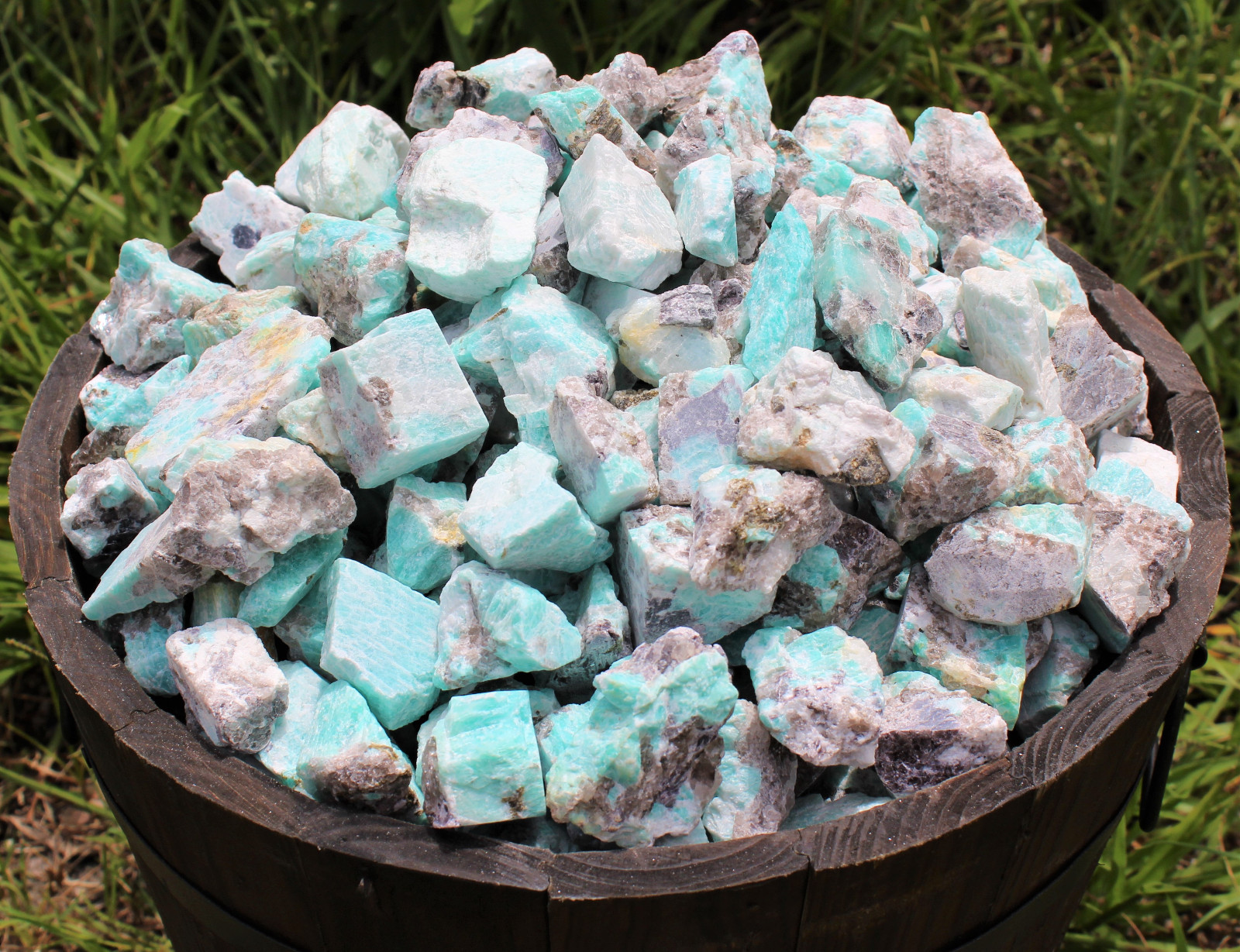 1 lb Lot Bulk Natural Rough Amazonite Crystal Healing Raw (16 oz)