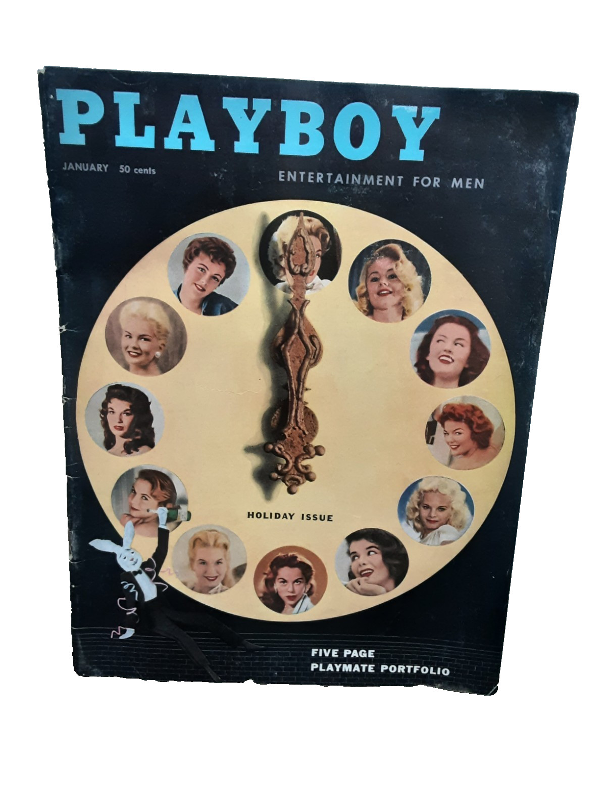 Playboy Magazine Cover 1957 Holiday Issue Cut Out Vintage Pinup Print Ad