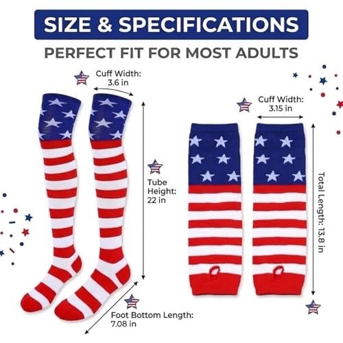 4th of July Outfits Accessories for Women, Red White and Blue Patriotic USA