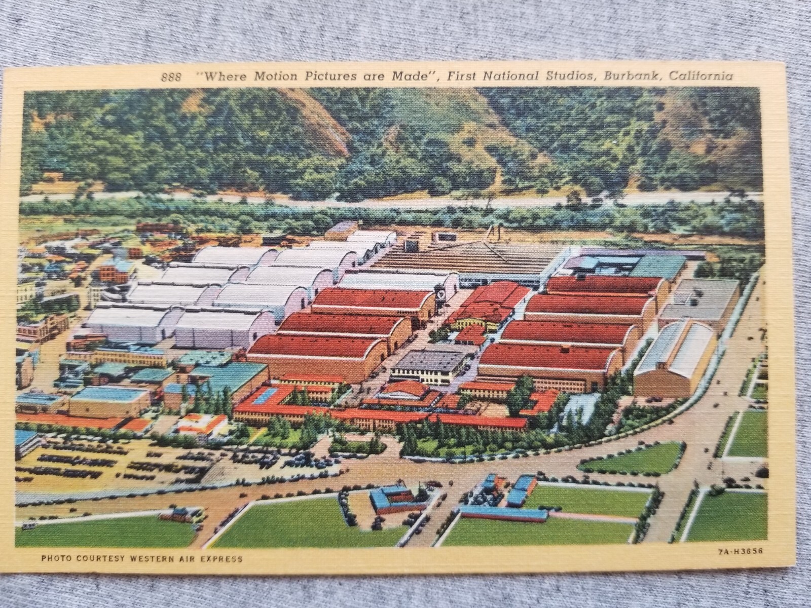 Vtg Postcard Burbank CA First National Studios c 1930 now Warner Bros Movies