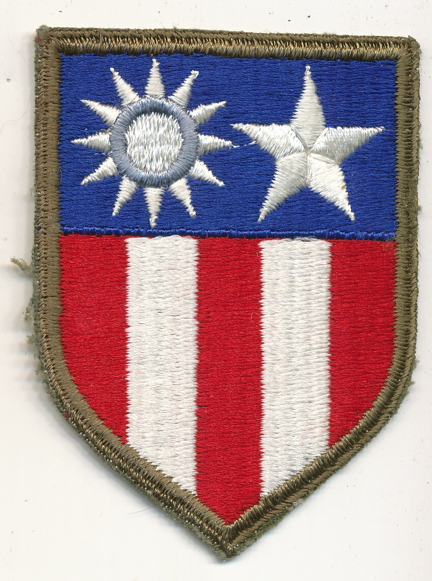 China Burma India CBI patch light blue sun ring US Army real WWII make
