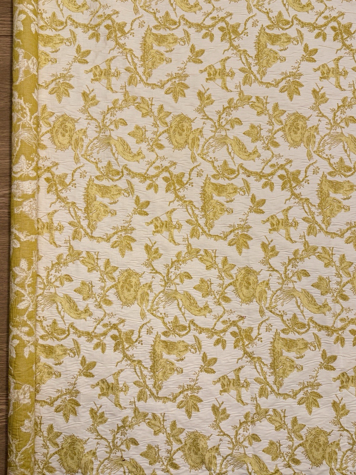 Birds Nest Chintz Fabric Chinoiserie Toile Provincial Embroidered Tapestry 1.8yd