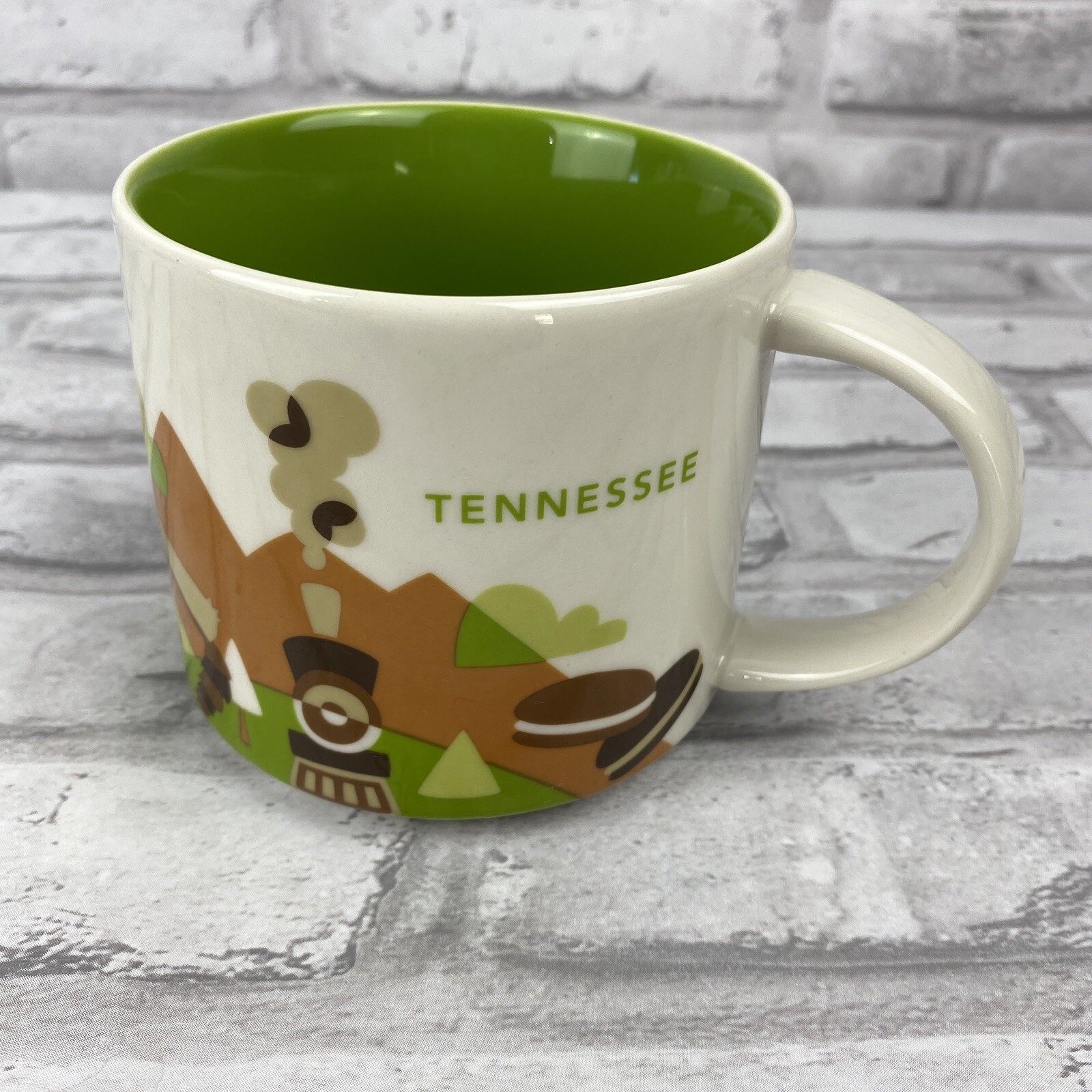 Starbucks Coffee Mug Tennessee You Are Here Collection Green And Brown