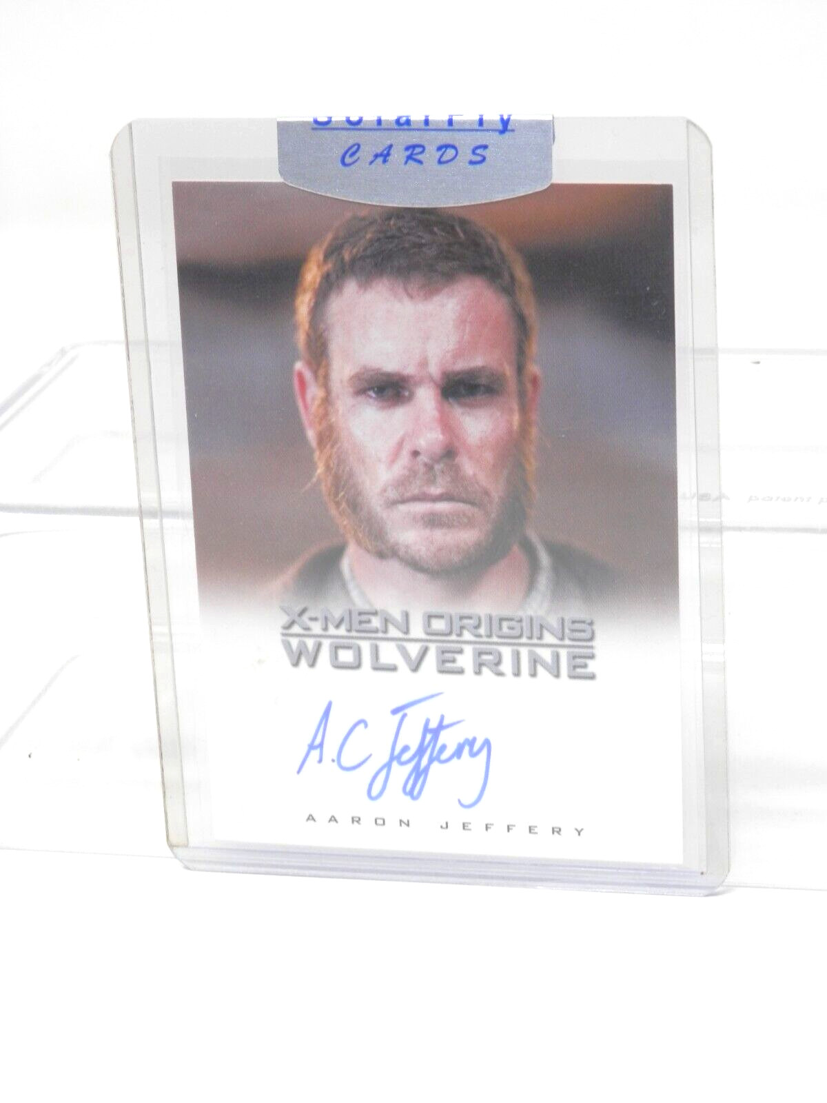 X-Men Origins Wolverine Autograph Card AARON JEFFERY Thomas Logan Signed