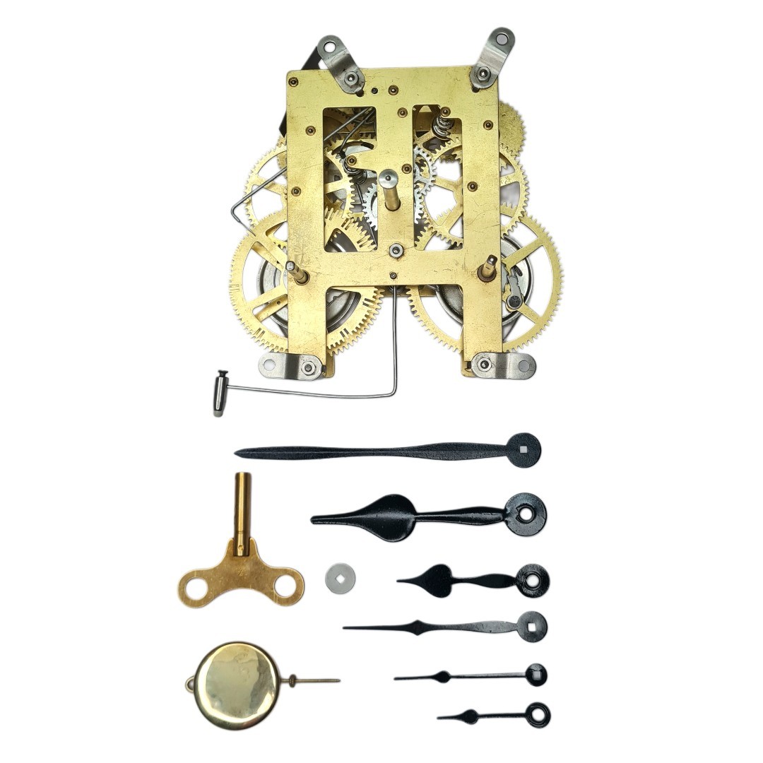 Mechanical Clock Movement Set 8 Days – Manual Wind For Mantle Clocks 9-1/4″