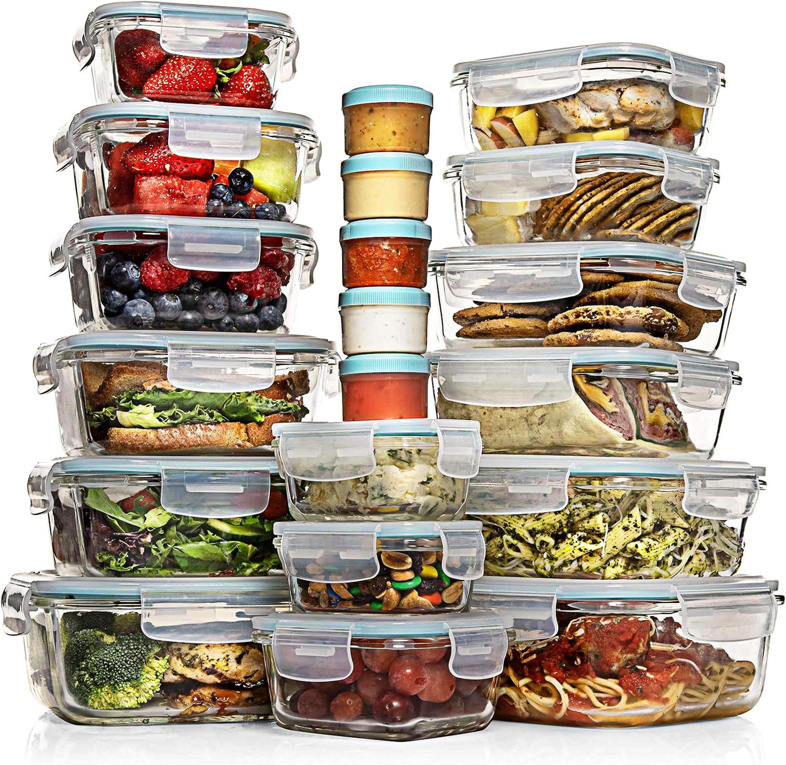 Razab 35 Pc Set Glass Food Storage Containers with Lids – Meal Prep Airtight …
