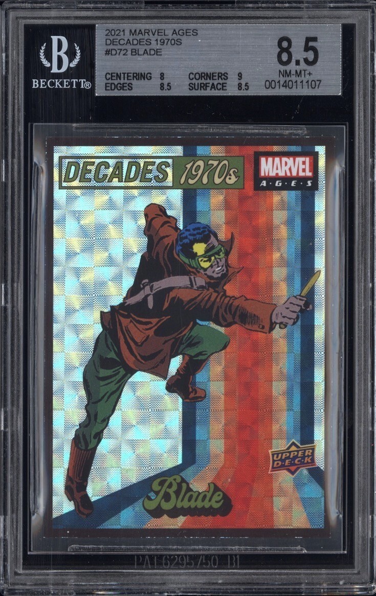 2021 Marvel Ages Decades 1970s BLADE D72 BGS 8.5 Nm-Mt+ Pop 1 Graded MCU Insert