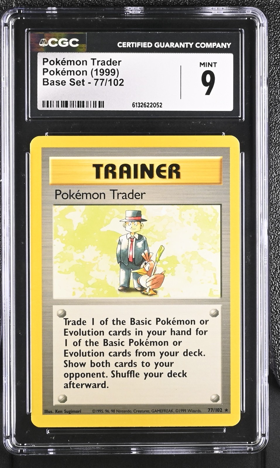 1999 Base Set Game #77 Pokemon Trader Mint CGC 9 Pokemon Rare
